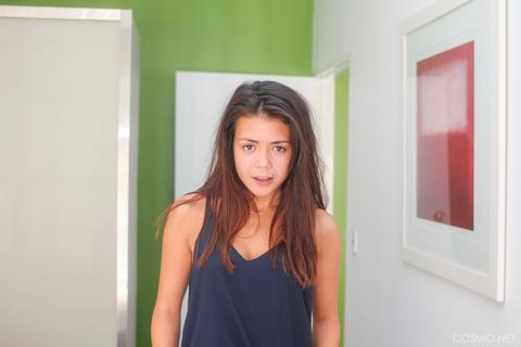 Roxy Burnside in Cosmid set Strips By The Window