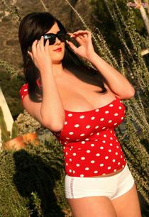 Rachel Aldana in Pinup Files set Red Polkadot Top