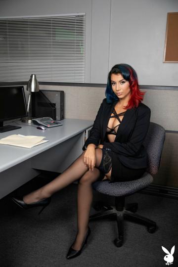 Roxie Sinner in Playboy set Hard at Work