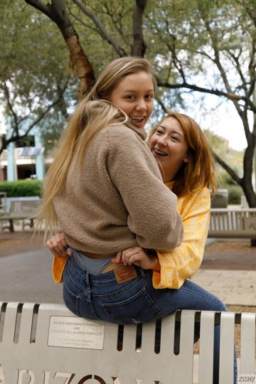 Sara and Brandy in Zishy set Fall Semester