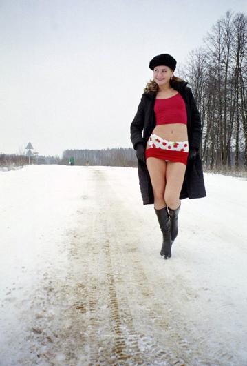 Sonja in Nude In Russia set Cool Winter