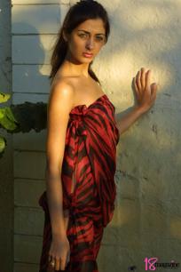 Patricia in 18 Magazine set Brick wall