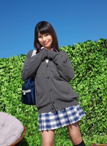 Erika in All Gravure set Plaid Skirt