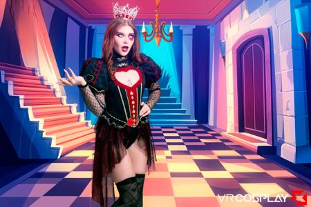 Katerina Deville in VR Cosplay X set Ever After High: Lizzie Hearts