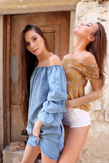 Serafina and Leona Mia in MPL Studios set Postcard from Rethymno