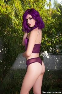 Lo in Playboy set Purple Rain