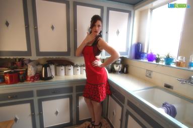 Lana Kendrick in Pinup Files set Kitchen Help